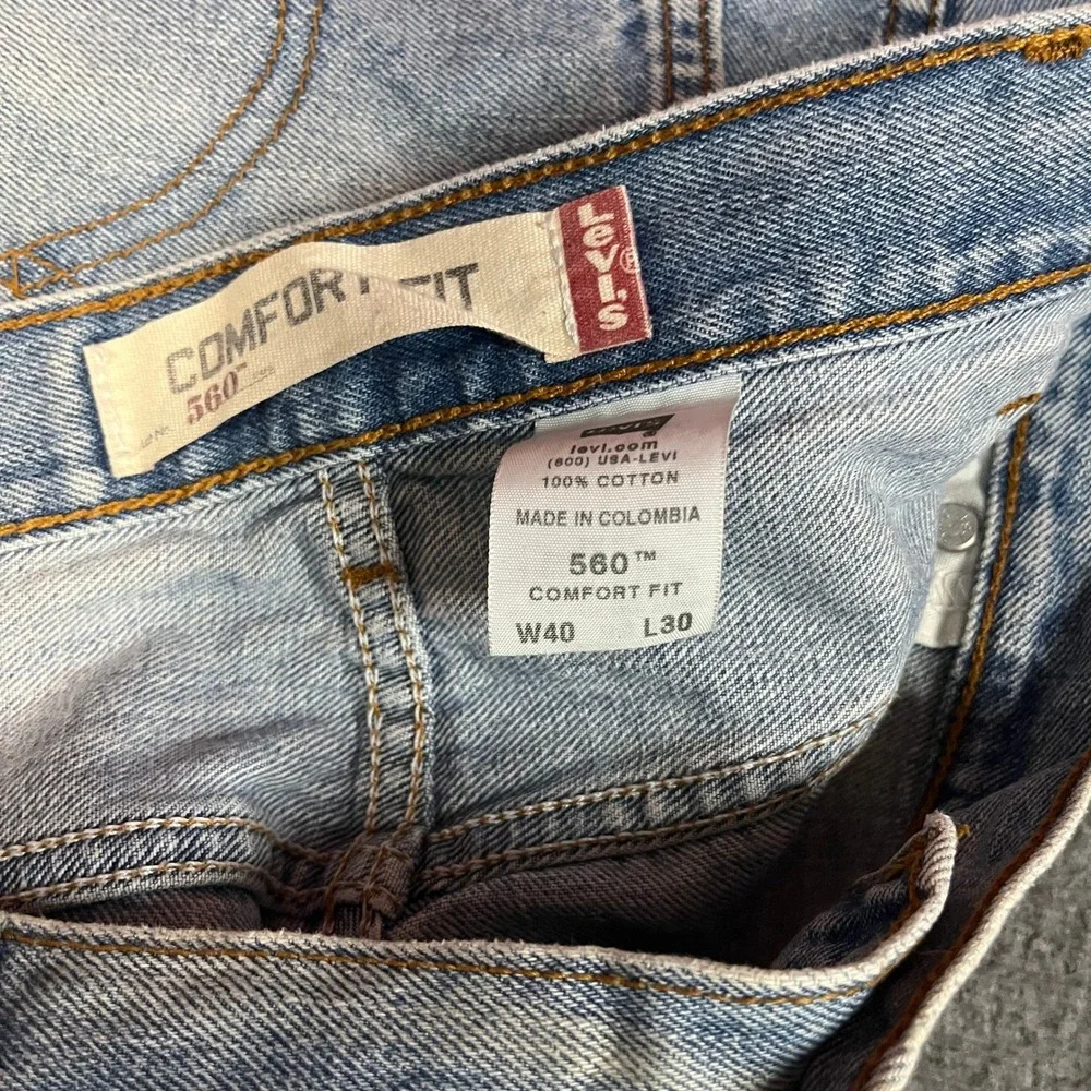 Levis 560 Comfort Fit Jeans Light Wash Denim W40 L30 Baggy Relaxed Skater Pant